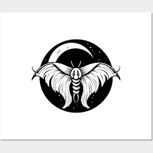 Dark academia moth and moon Posters and Art